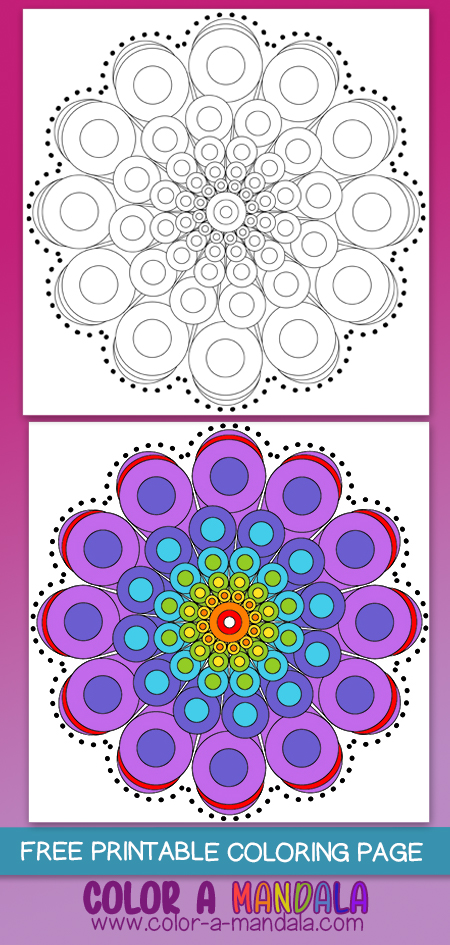 Rings and circles coloring pages by Color a Mandala