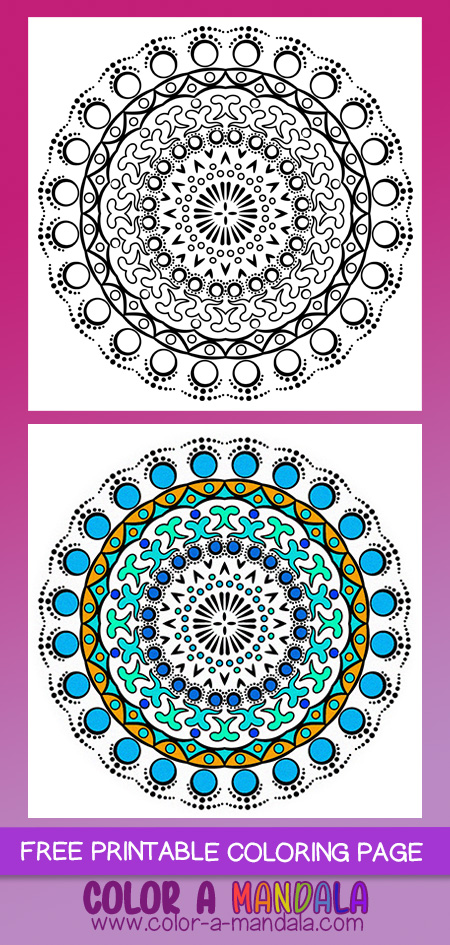 Round and round coloring page by Color a Mandala