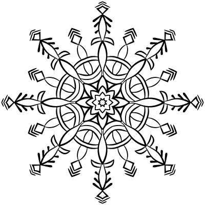 Snowflake mandala coloring page