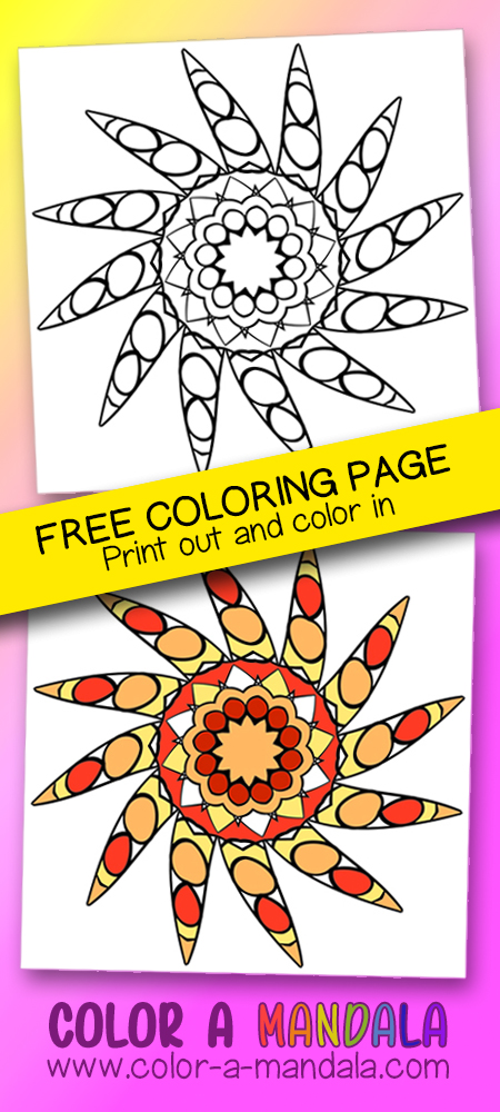 Free printable tribal sun coloring page.