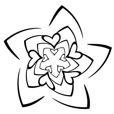 Hearts and Stars Coloring Page (M32)