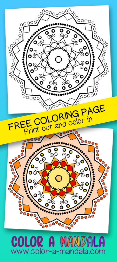 Free mandala coloring page.