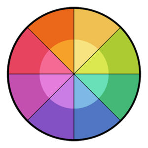 Image of a round color wheel with rainbow colors.