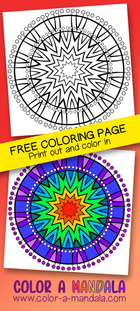 This fun mandala coloring page is free to download and print.