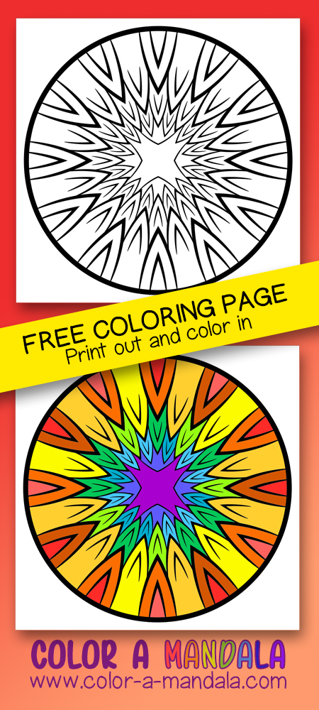 This abstract mandala coloring page is fun to color in.  It's free to download and print.