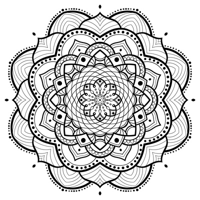 Flower Mandala Coloring Page (M57)