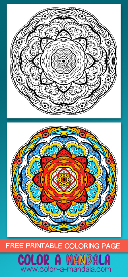 This free mandala coloring page might take you a little while to color in, but it will be well worth your time. 