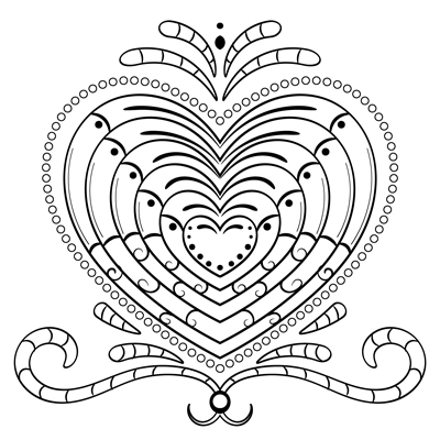 Hearts coloring page