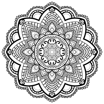 Flower mandala coloring page