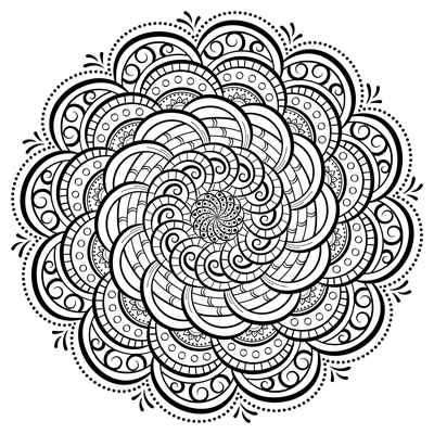 Swirl mandala coloring page