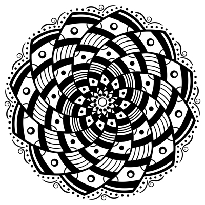Spiral mandala coloring page