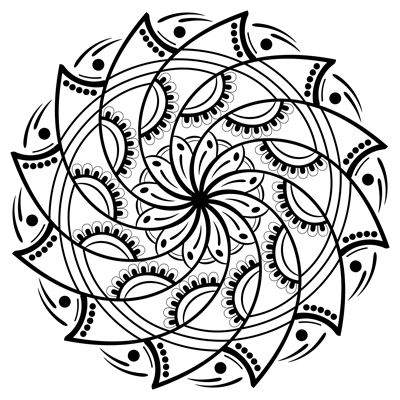 spiral mandala coloring page