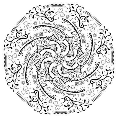 I choose love coloring page