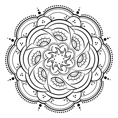 Fun abstract mandala coloring page