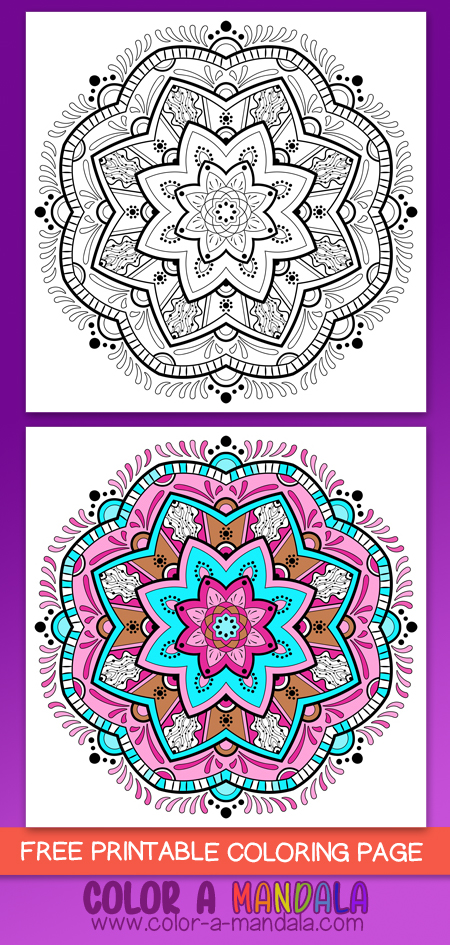 Fun little funky mandala coloring page. Free to print out and download.