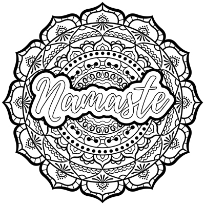 Namaste mandala coloring page