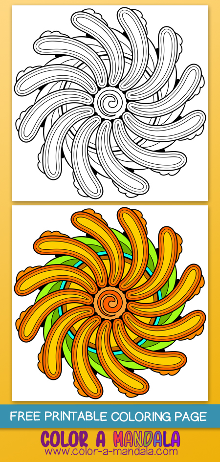 This free swirly coloring page isn't a super complex design. But it still is a lot of fun to color in!