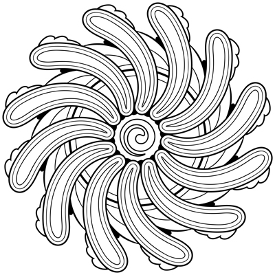 swirly mandala coloring page