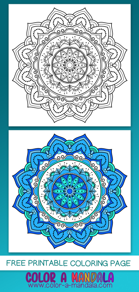 Free printable mandala coloring page. Download, print, and color in!
