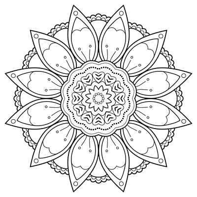 flower mandala coloring page