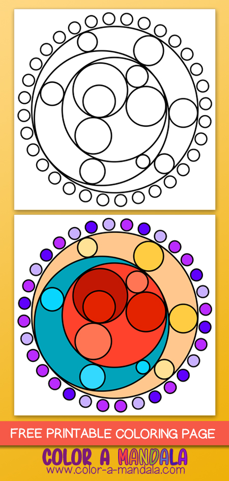 This free coloring page has an abstract modern art vibe to it. Have fun filling in circles after printing out this page.