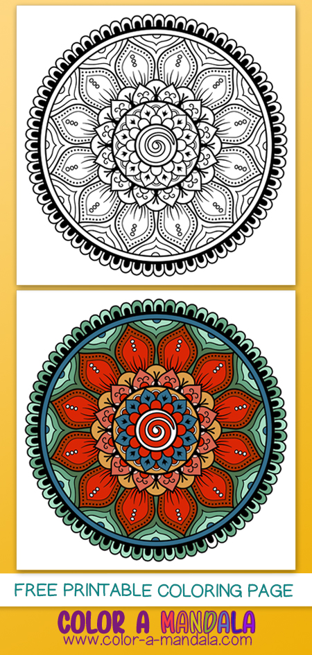 Flower mandala coloring page image