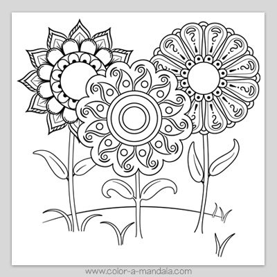 Mandala garden coloring page.