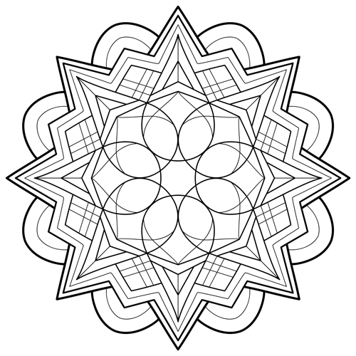 Art Deco Mandala Coloring Page (M115)