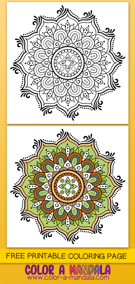 Coloring mandalas can be very relaxing. Print this free mandala coloring page out and color it in.