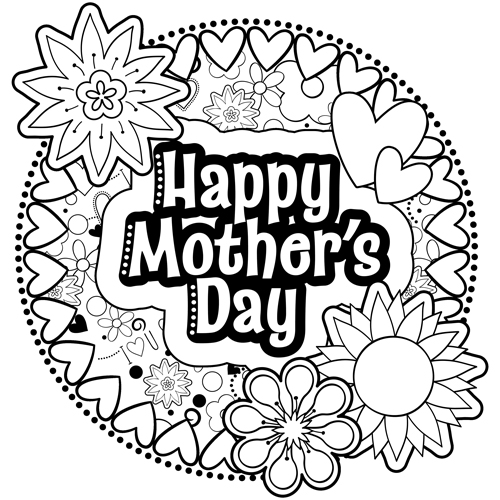 Happy Mother’s Day Coloring Page (M119)