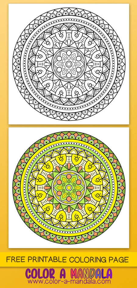 Coloring in mandalas is a great way to relax. Some people even find that coloring helps to calm anxiety.

This coloring page is free to download and print. 