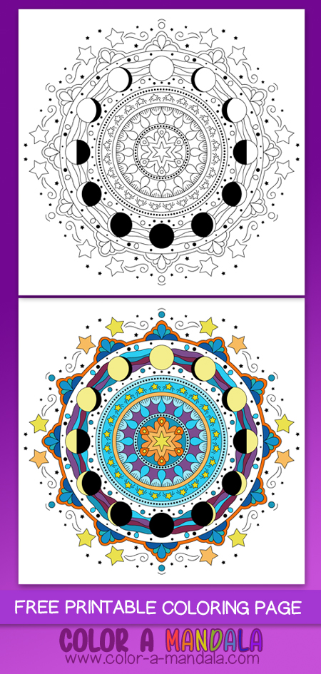 moon phases coloring pages