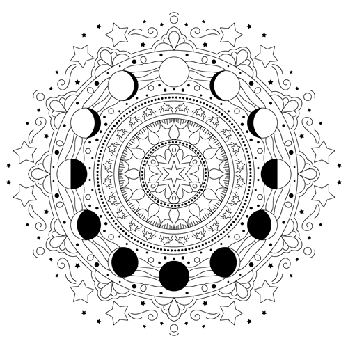 Moon Phases Mandala (M124)