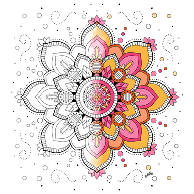 Flower Mandala Coloring Page (M132)