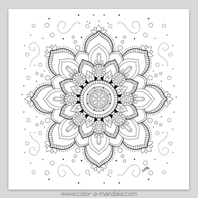 Sample of free printable mandala coloring page.