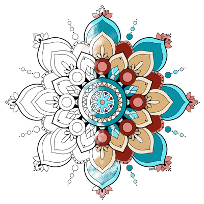 Flower Mandala Coloring Page (M135)