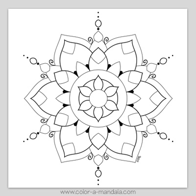 Simple flower mandala coloring page