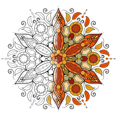 Mandala Flower Coloring Page (M137)