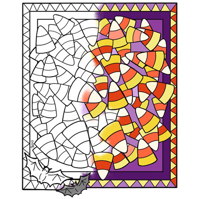 Candy Corn Coloring Page (M142)