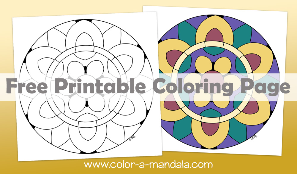 Free printable easy mandala coloring page
