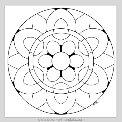 Easy printable mandala coloring page