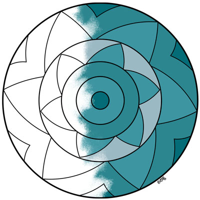 Easy Spiral Mandala Coloring Page (M144)