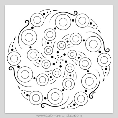 Dot mandala coloring page.