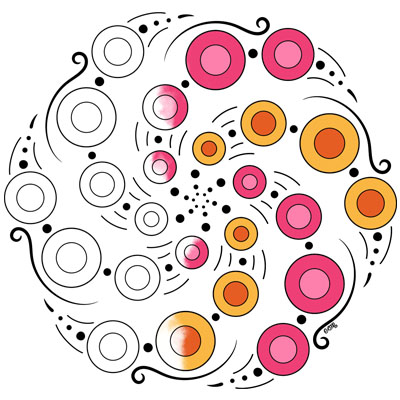 Spiral Dots Mandala Coloring Page (M146)