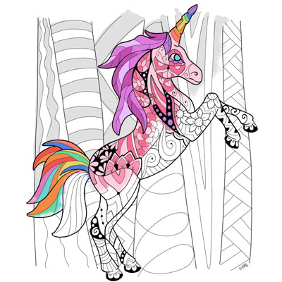Unicorn Coloring Page (M148)