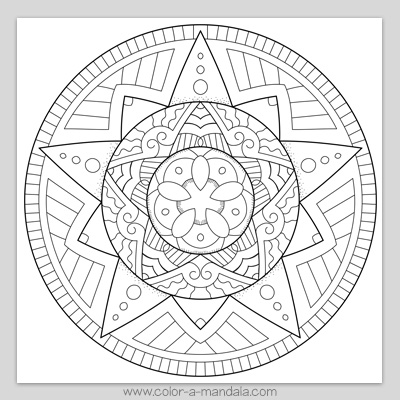 Star mandala coloring page