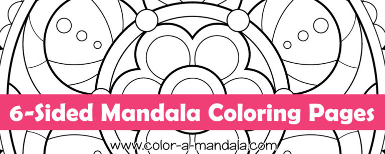 Mandalas with 6 Sides - Free Printable Coloring Pages by Color a Mandala