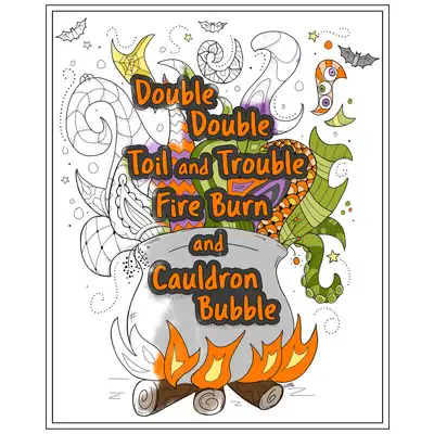 Double double halloween coloring page
