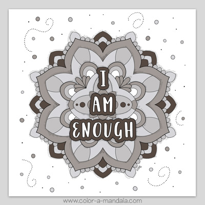 I am Enough coloring page