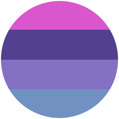 Pink, purple, and blue color wheel with analogous colors.